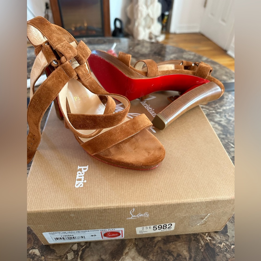 Christian Louboutin Corsini Platform 120 Sandals 36 Cannelle Noce Luc